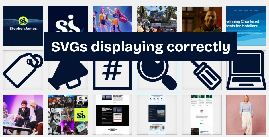 Fixing SVG uploads for WordPress 1 Screenshot showing correct SVG uploads for WordPress