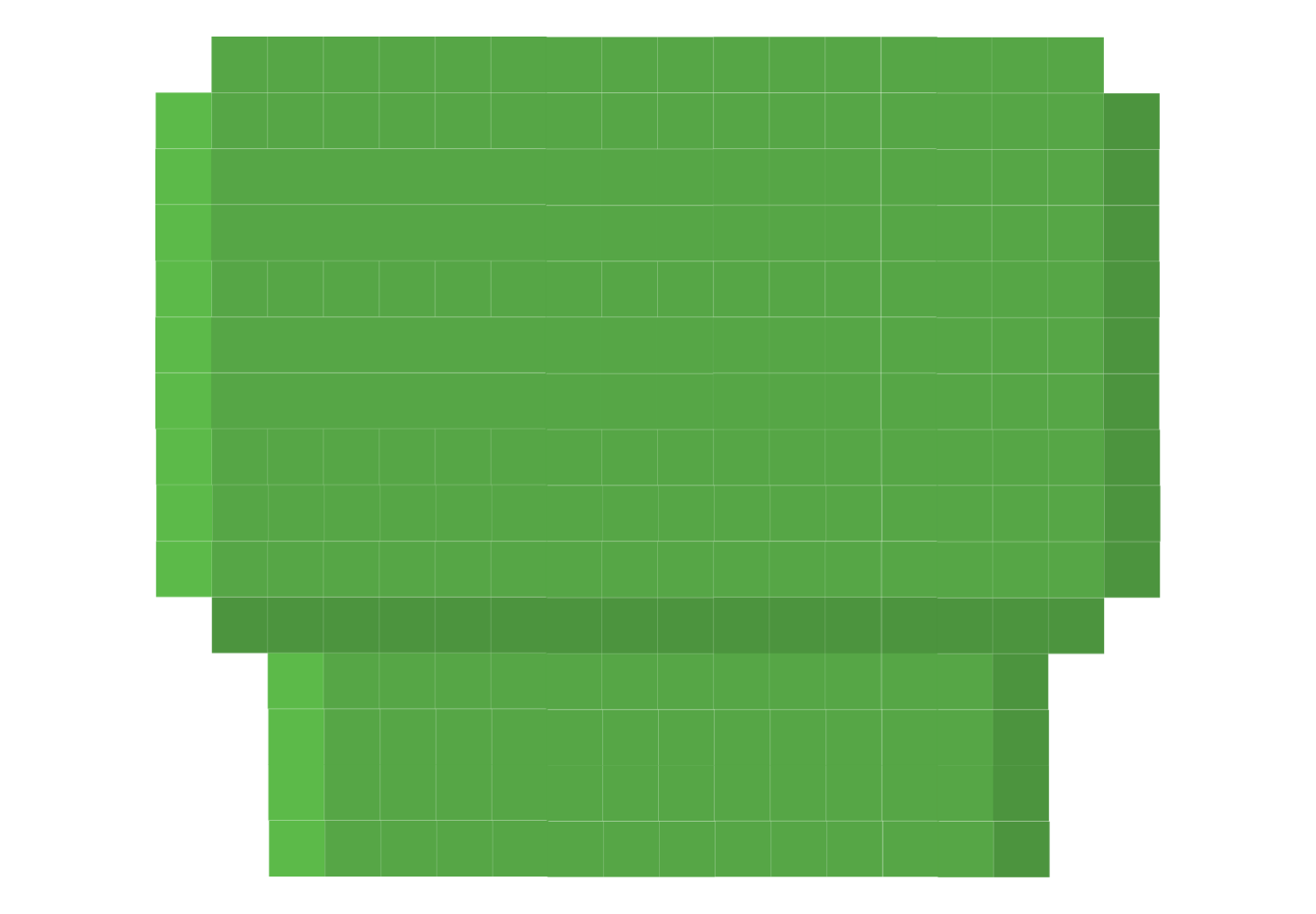 The original green pixel-art tunnel, with a broad top that becomes a platform in the game.